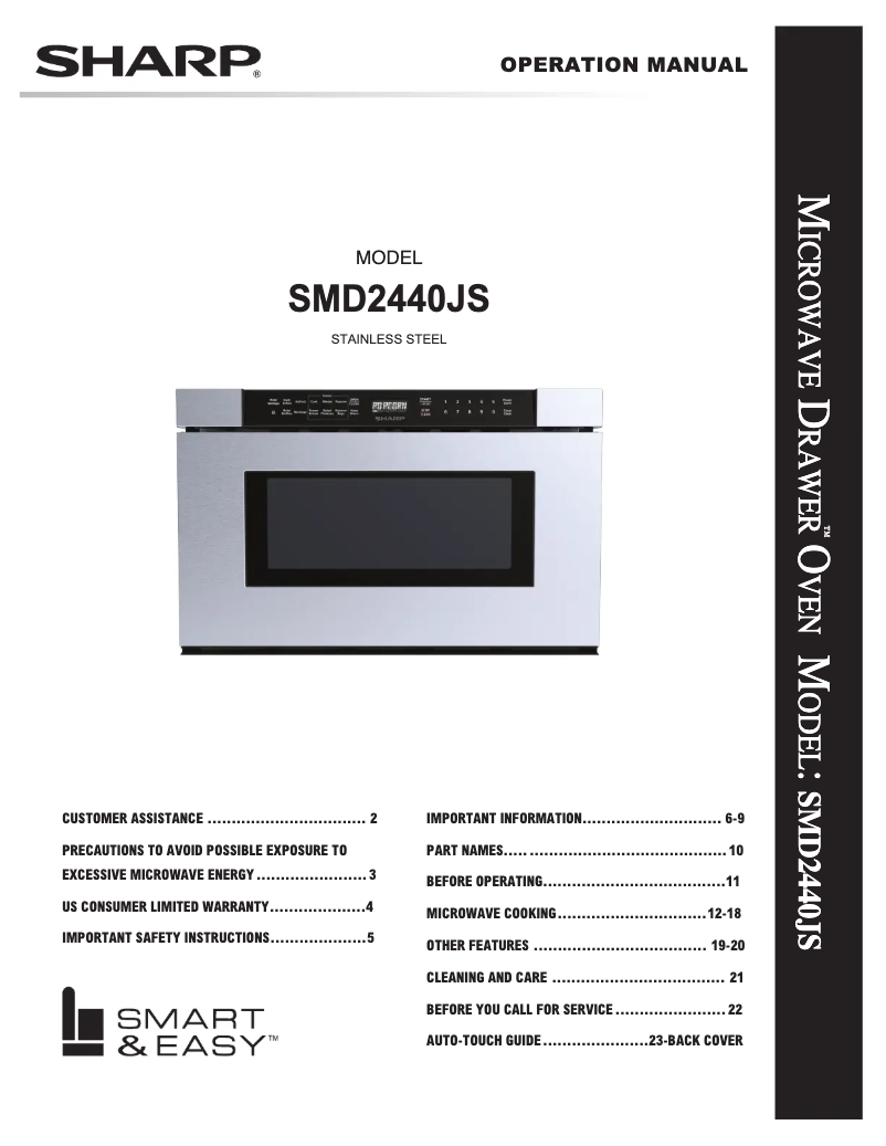 Page 1 of the manual User Manual Sharp SMD2440JS