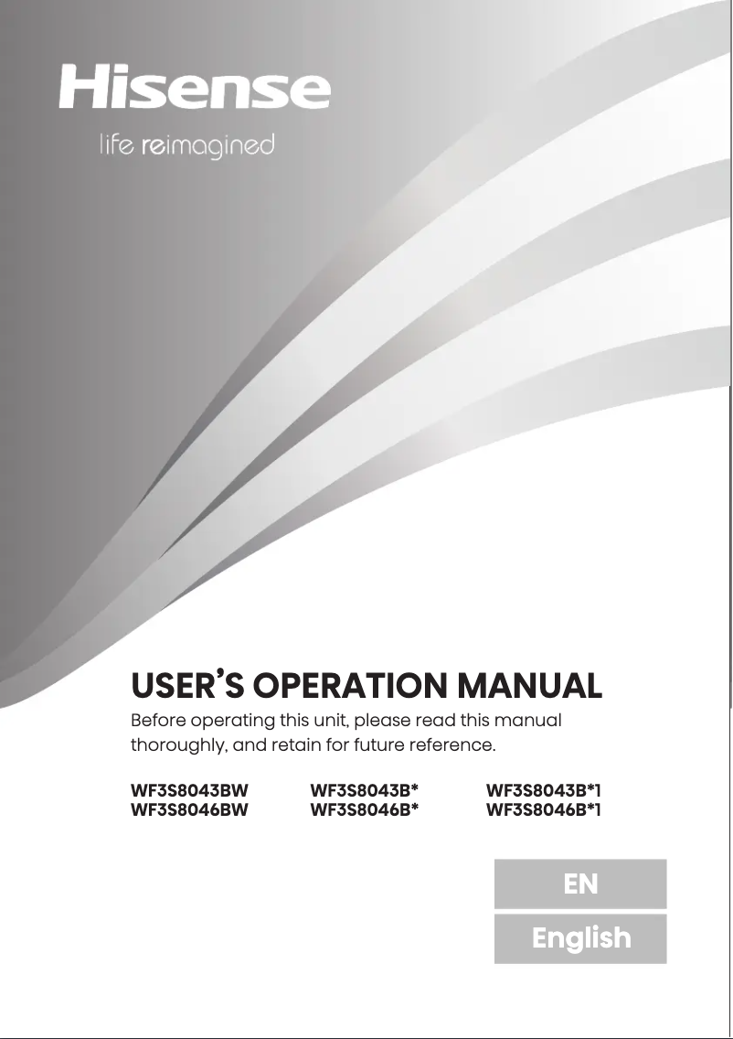 First page image of the manual for WF3S8043BW