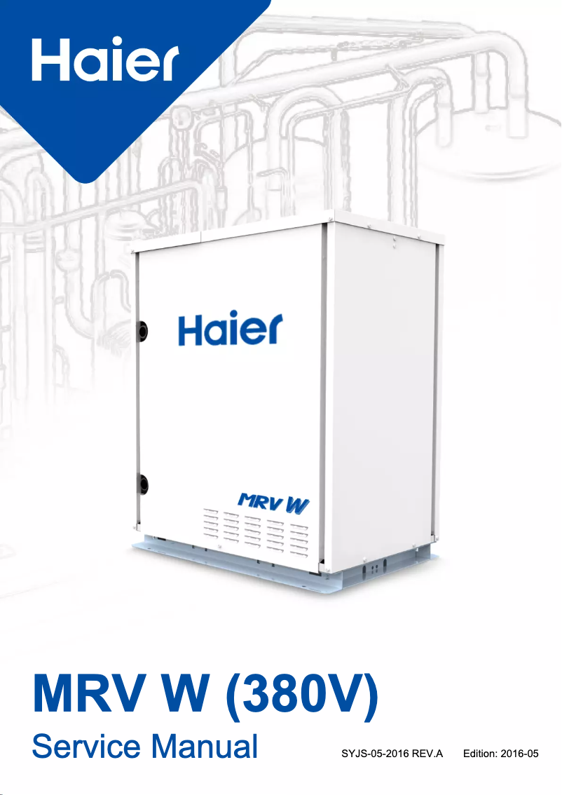 Page 1 of the manual User Manual Haier MRV WATER