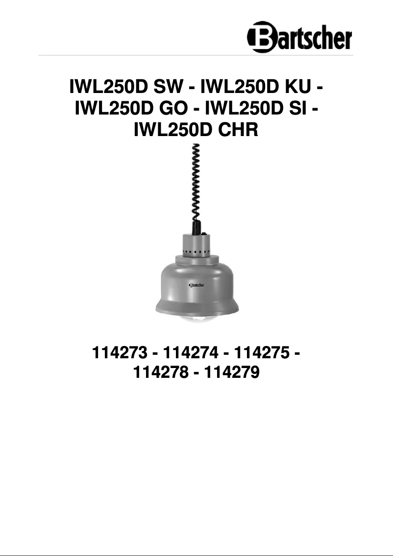 First page image of the manual for IWL250D SW