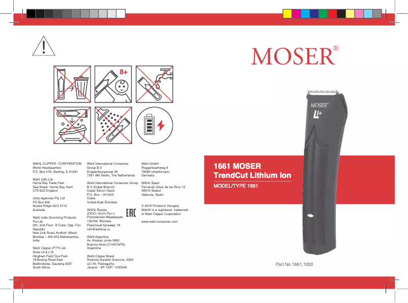 Page 1 of the manual User Manual Moser TrendCut 1661