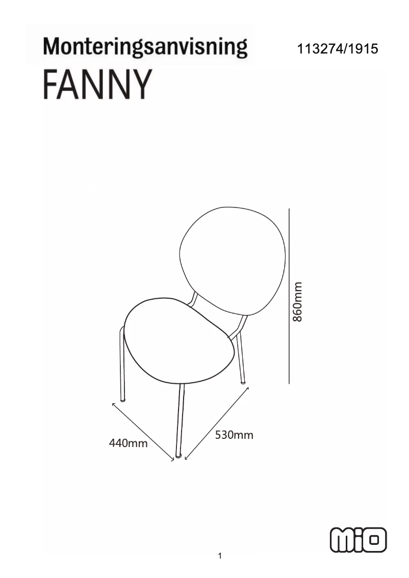 Page 1 of the manual User Manual Mio Fanny