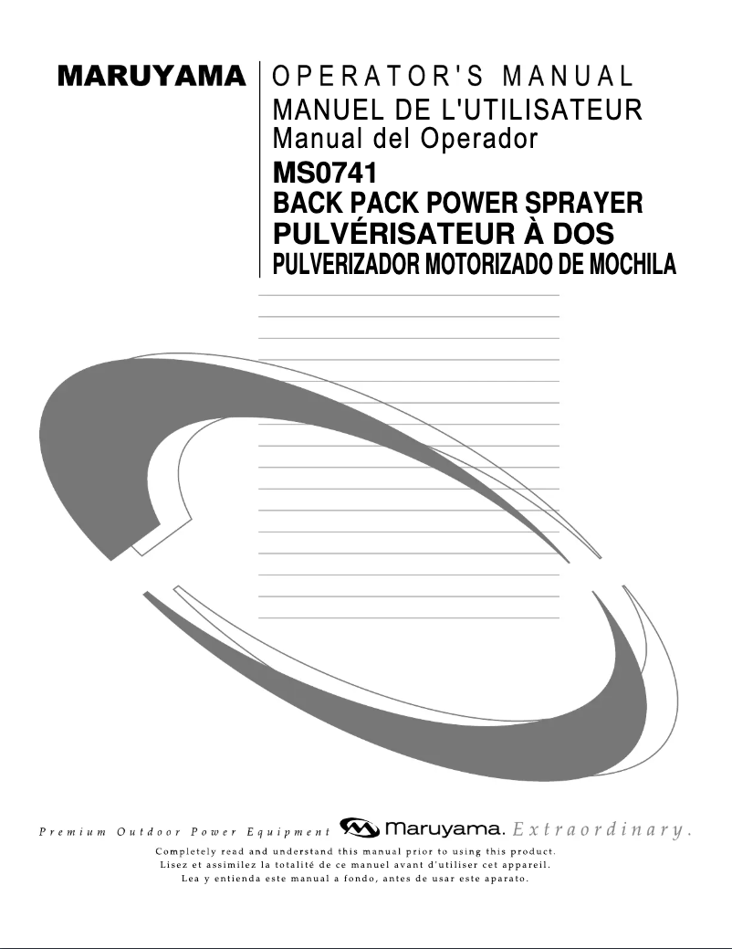 Page 1 of the manual User Manual Maruyama MS0741E
