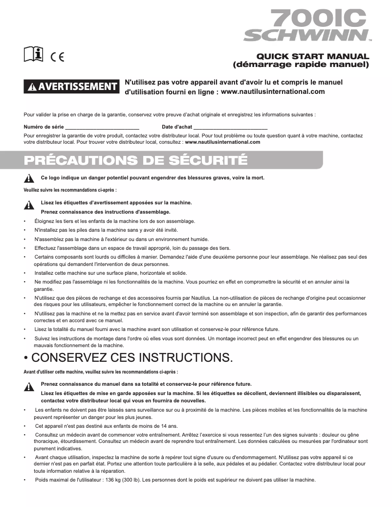 First page image of the manual for 700IC