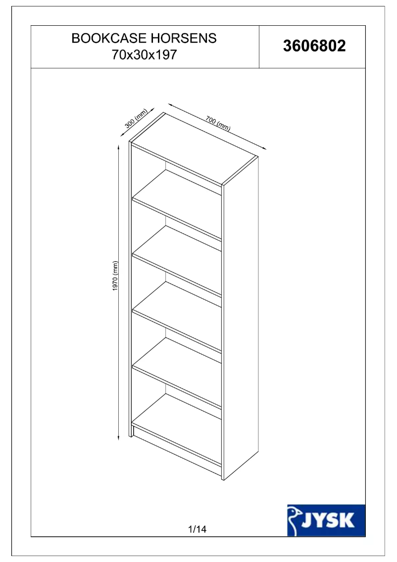 First page image of the manual for Horsens (70x197x30)