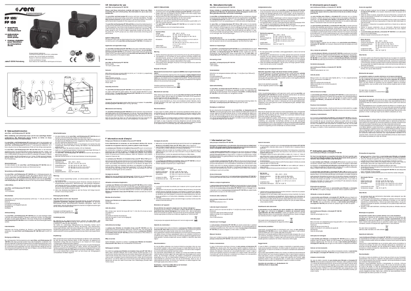 Page 1 of the manual User Manual sera FP 150