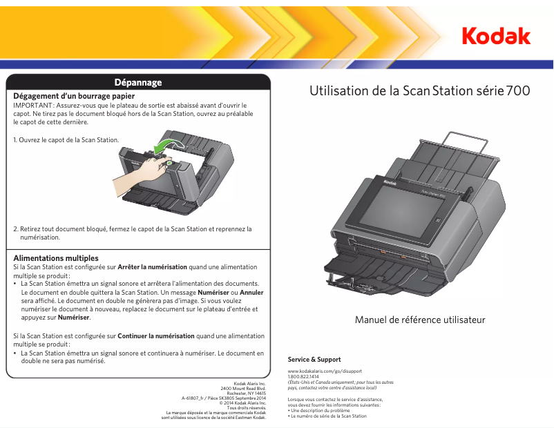 Page 1 of the manual User Manual Kodak Scan Station 710
