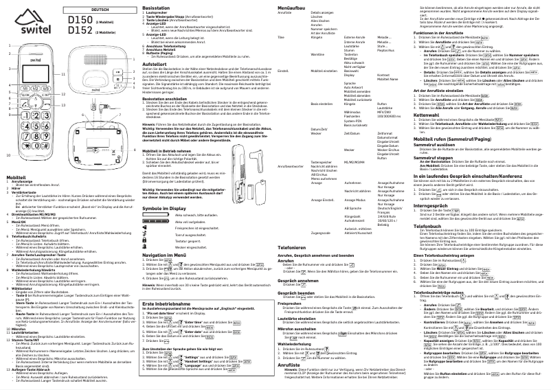 First page image of the manual for D150 Vita Comfort