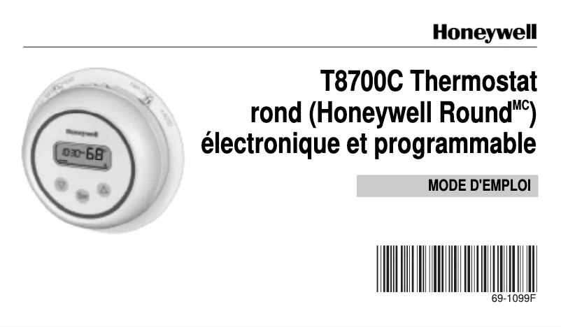 Page 1 of the manual User Manual Honeywell T8700C