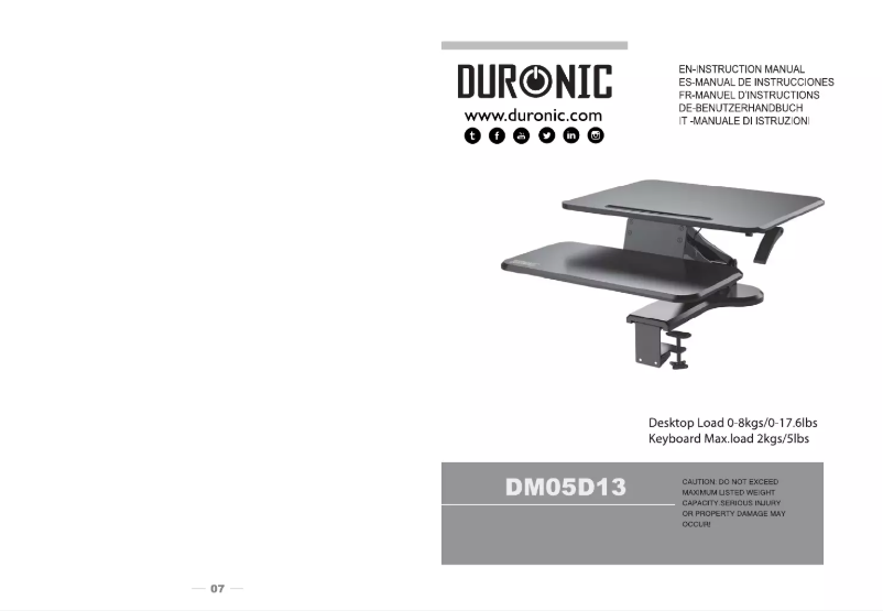 Page 1 of the manual User Manual Duronic DM05D13