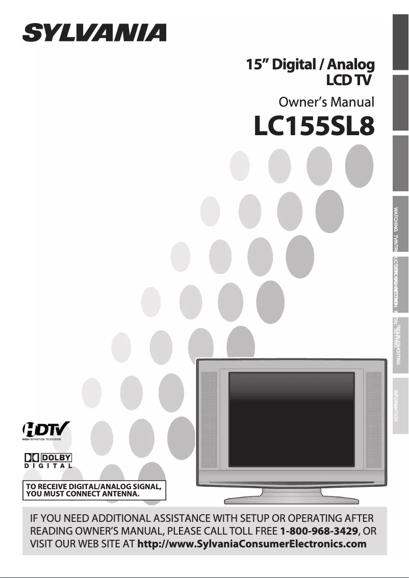 Page 1 of the manual User Manual Sylvania LC155SL8