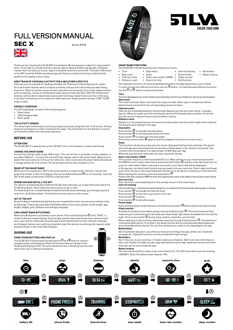 First page image of the manual for SEC X