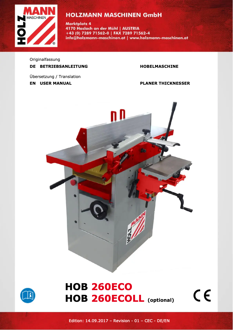 First page image of the manual for HOB 260ECO