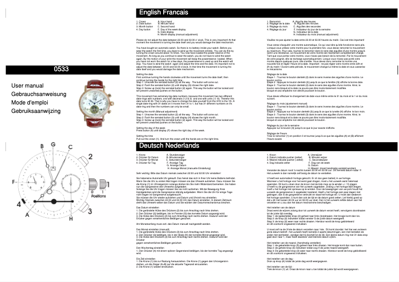 First page image of the manual for 0533