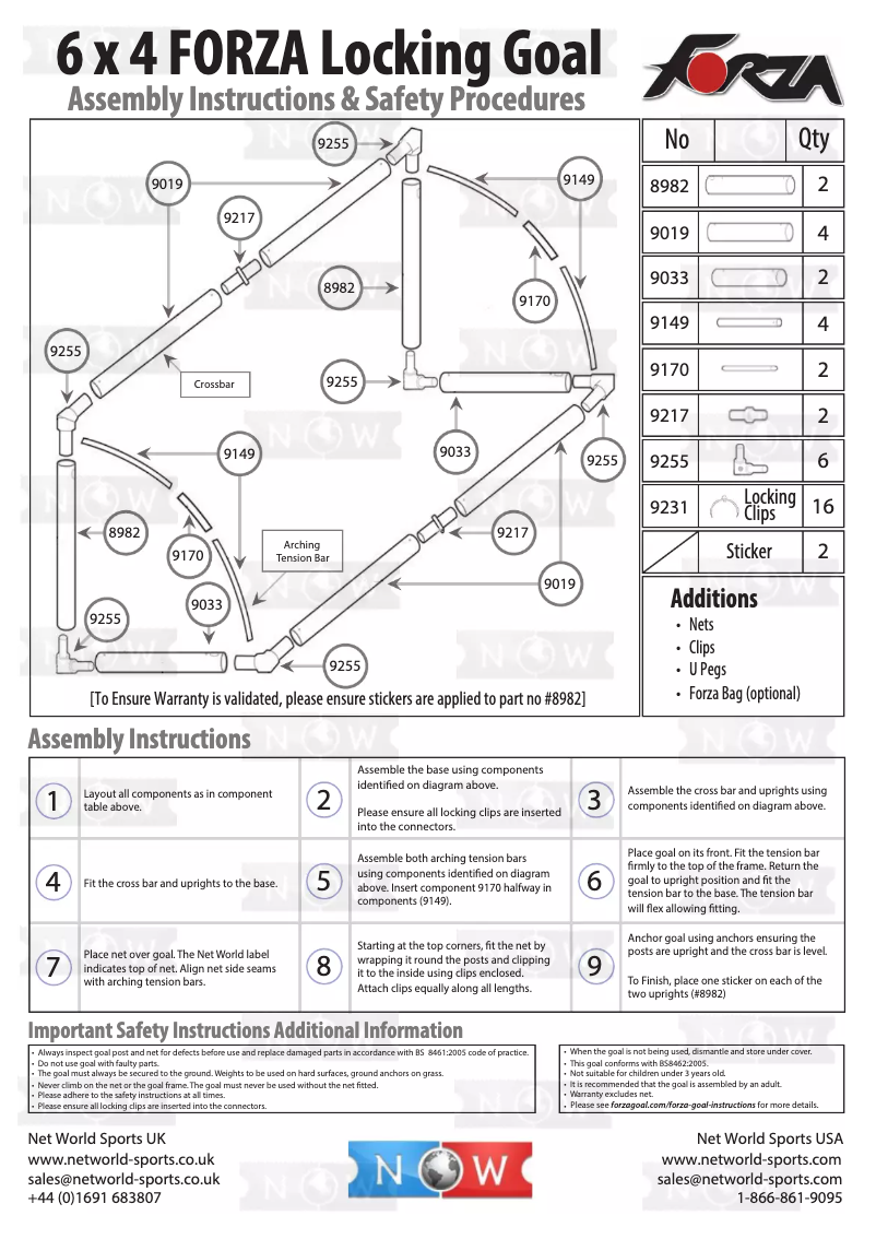 Page 1 of the manual User Manual Forza 6x4 Locking