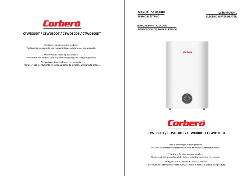Page 1 of the manual User Manual Corbero CTWD50DT