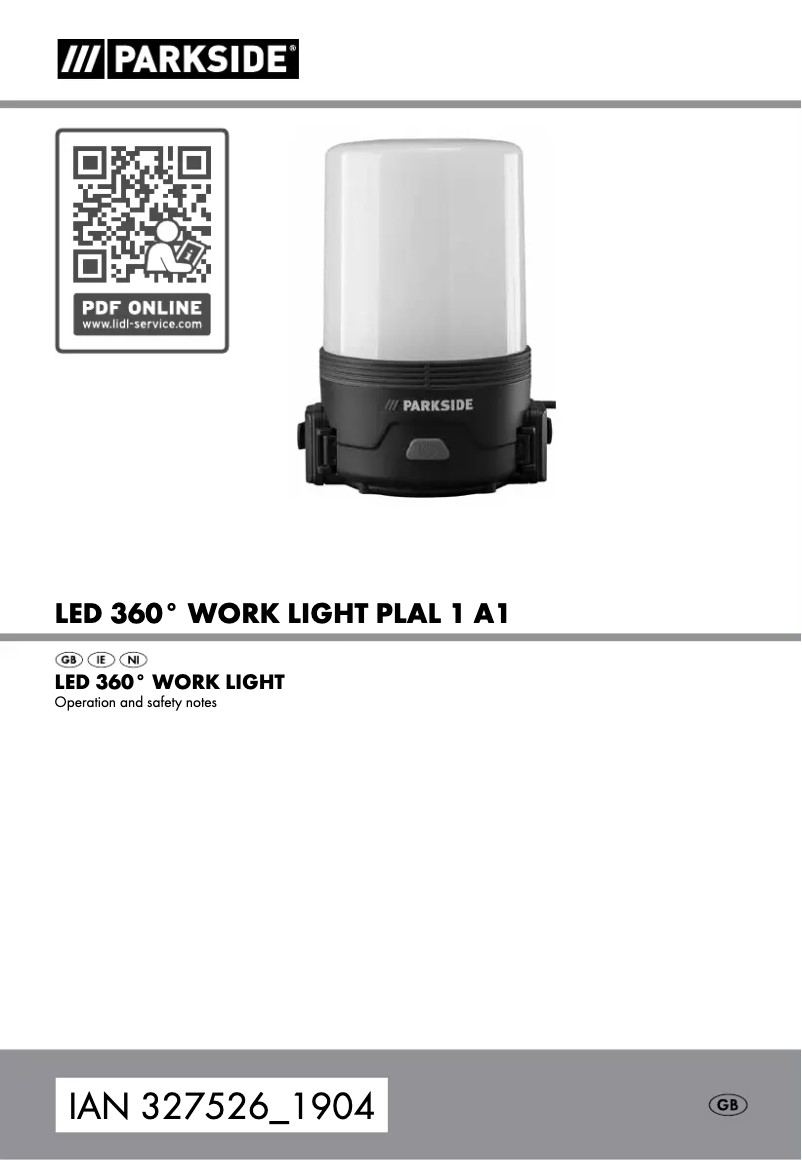 First page image of the manual for PLAL 1 A1