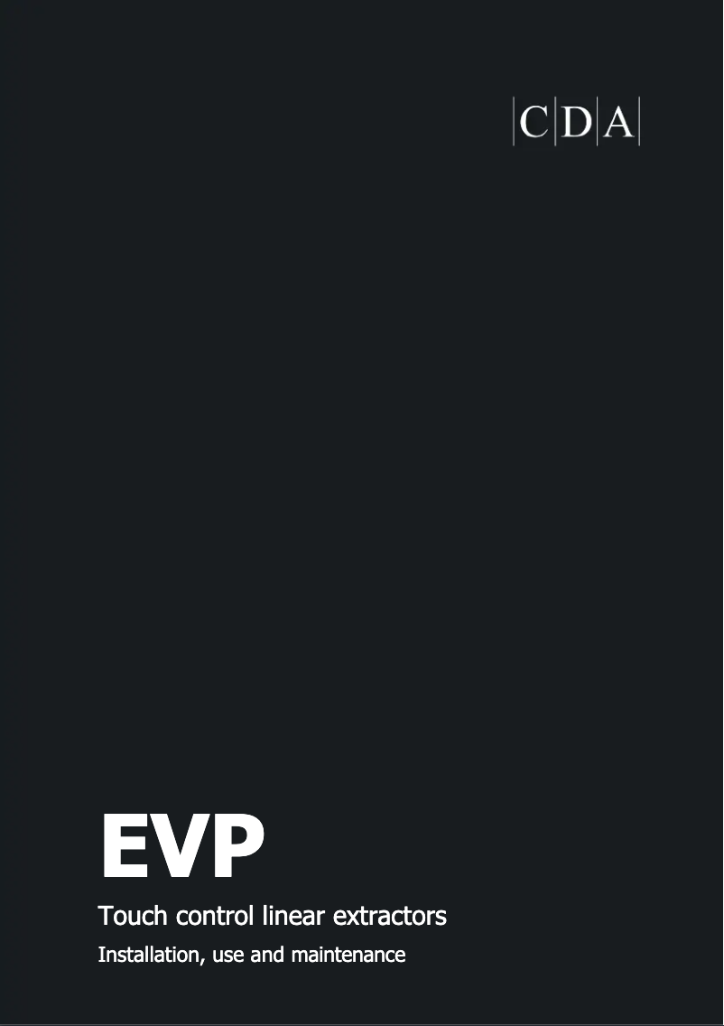 Page 1 of the manual User Manual CDA EVP62SS