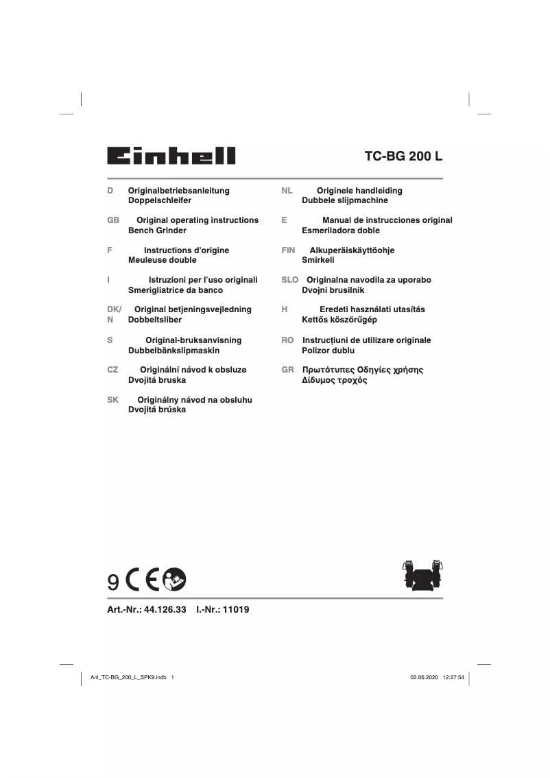 First page image of the manual for TC-BG 200