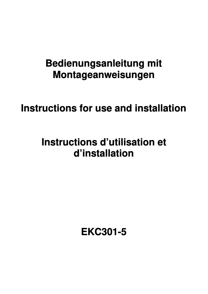 First page image of the manual for EKC 301-5