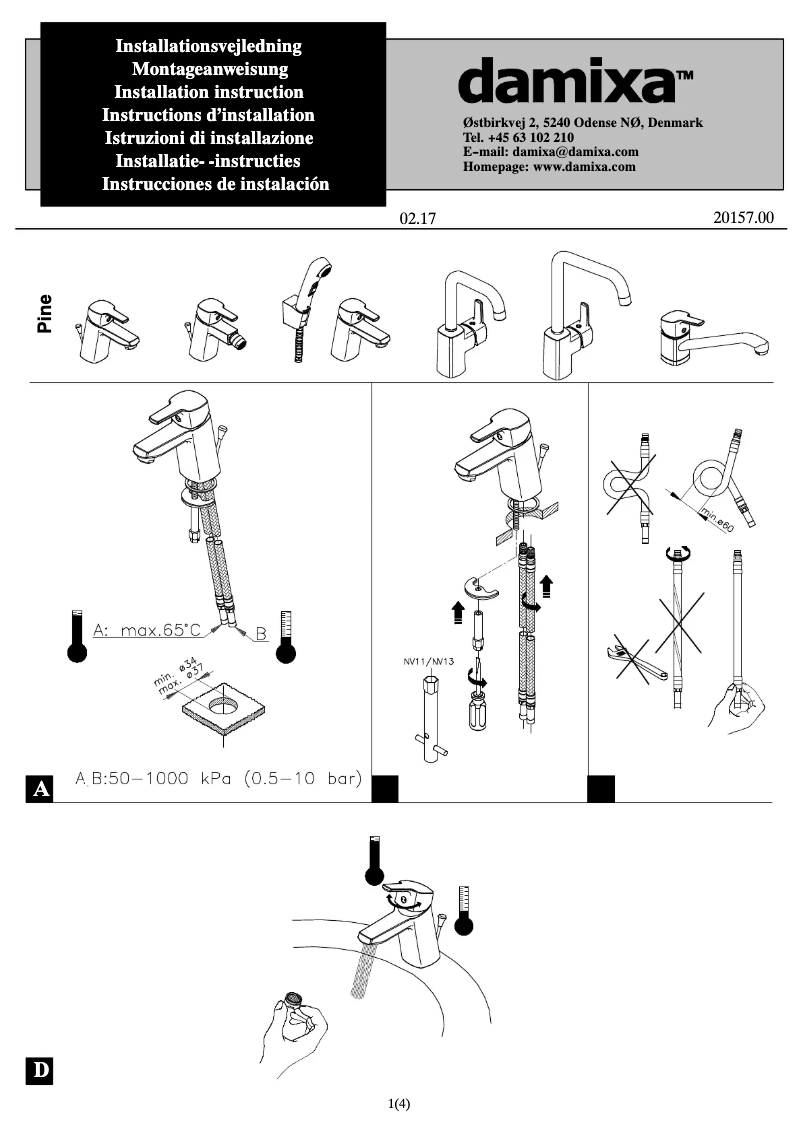 Page 1 of the manual User Manual Damixa 1763000