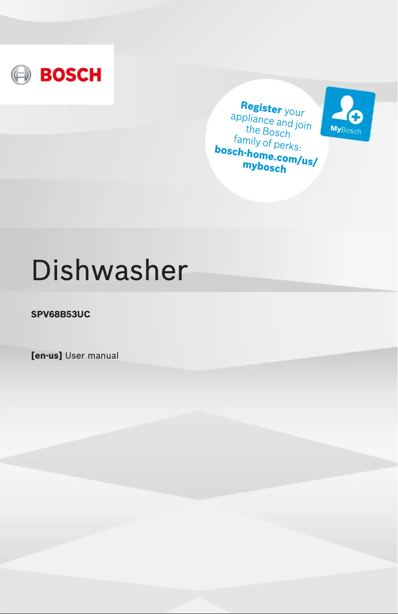 First page image of the manual for SPV68B53UC