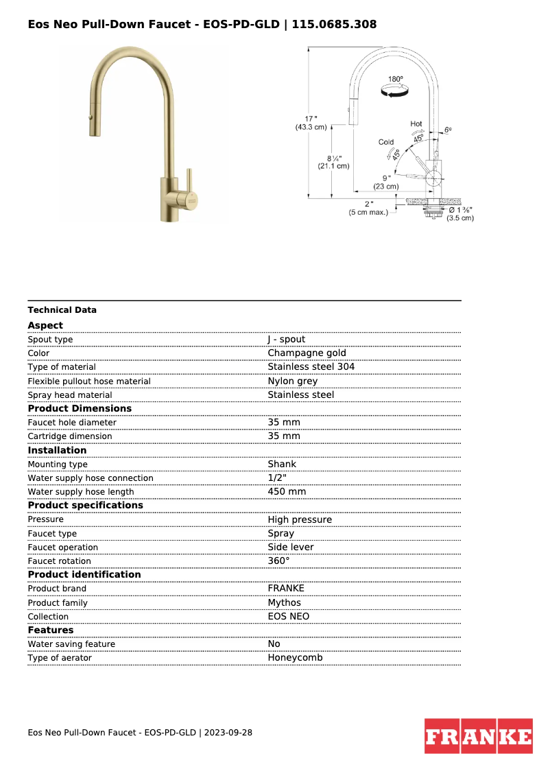 Image de la première page du manuel de l'appareil EOS-PD-GLD