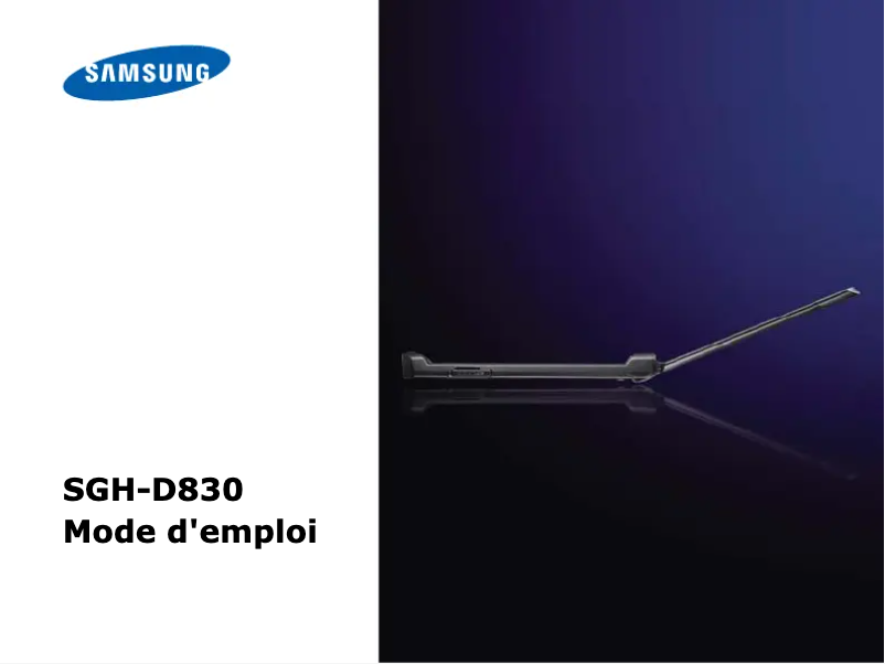 First page image of the manual for SGH-D830