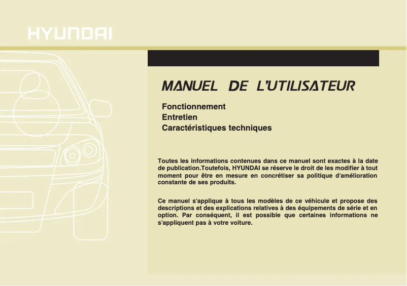 Page 1 of the manual User Manual Hyundai ix35 (2016)
