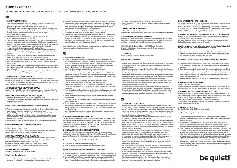 First page image of the manual for Pure Power 12