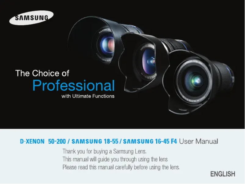 Page 1 of the manual User Manual Samsung D-Xenon 50-200