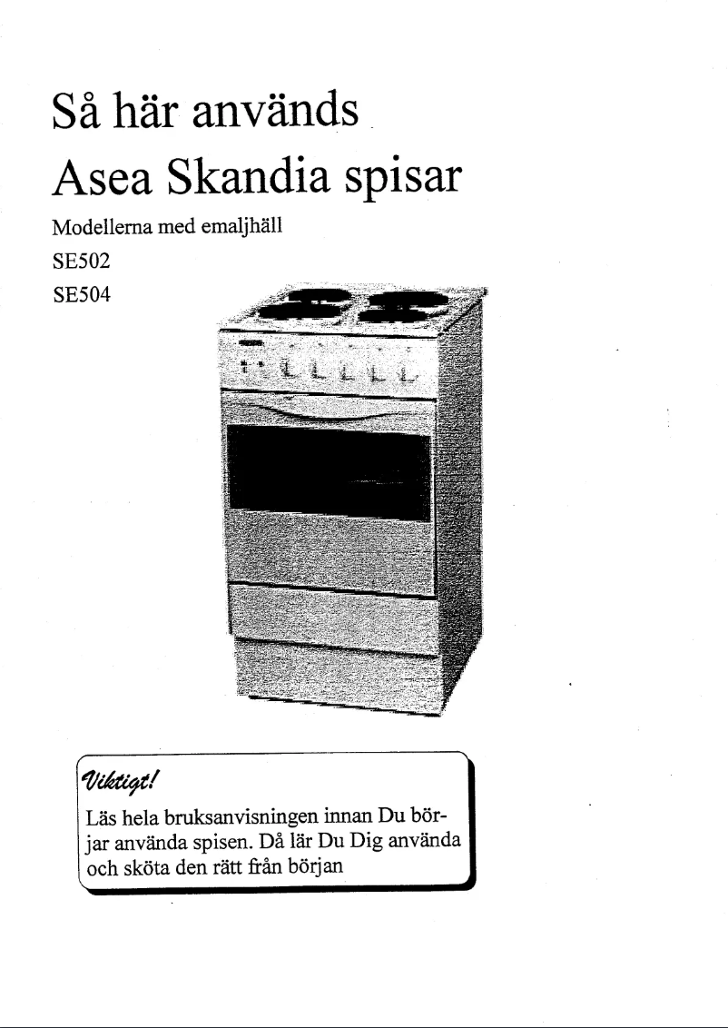 Page 1 of the manual User Manual Cylinda SE 504