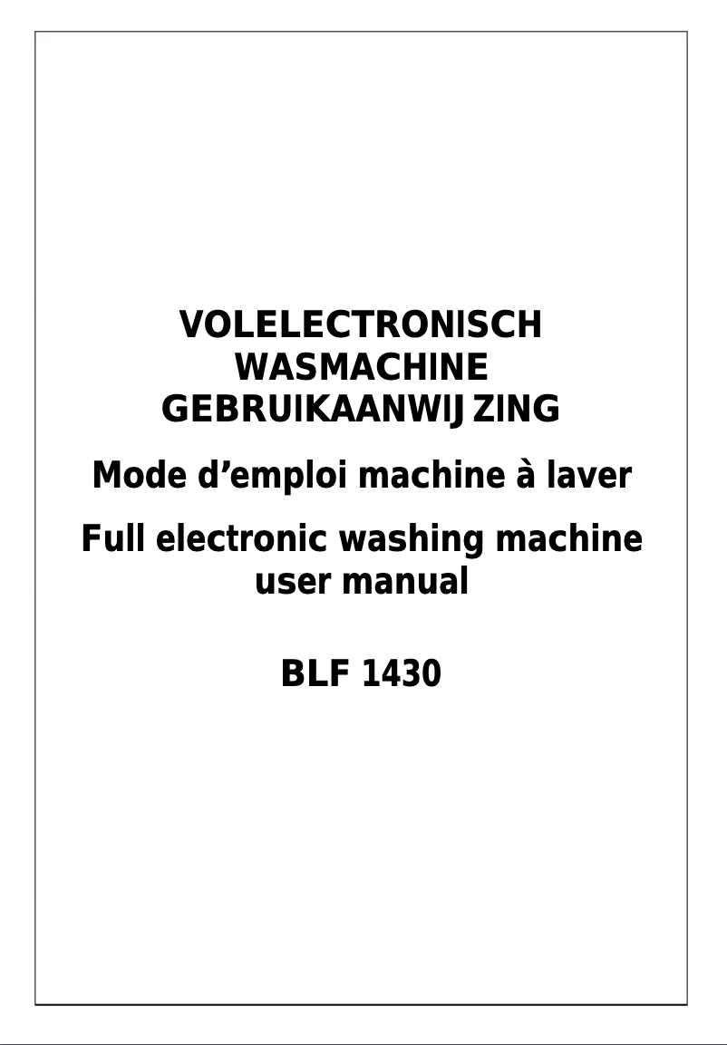 Page 1 of the manual User Manual Bluesky BLF 1430