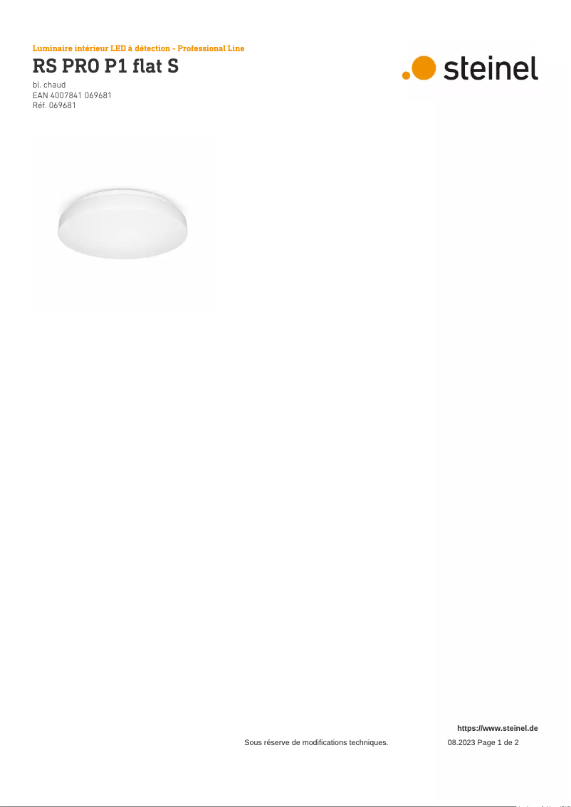 Page 1 of the manual Wiring Diagram Steinel RS PRO P1 Flat S