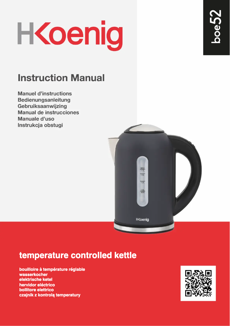 Page 1 of the manual User Manual H.Koenig BOE52