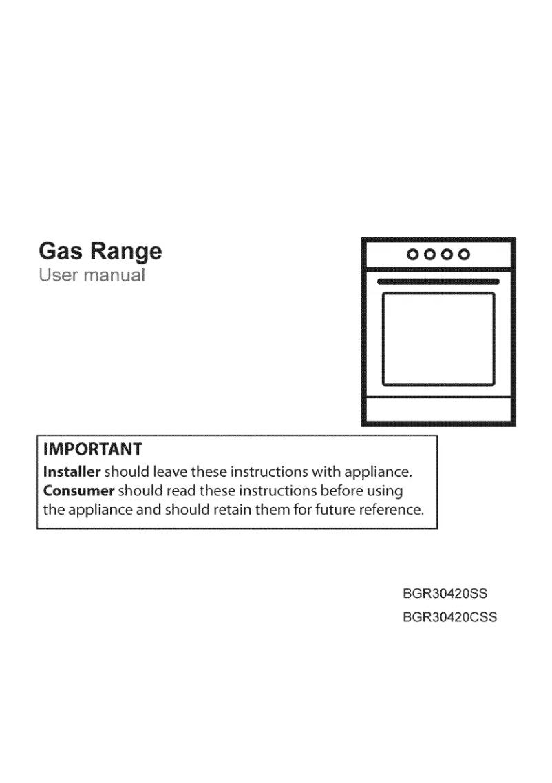 Page 1 of the manual User Manual Blomberg BGR 30420 CSS