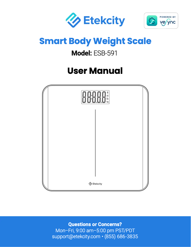 Page 1 of the manual User Manual Etekcity ESB-591