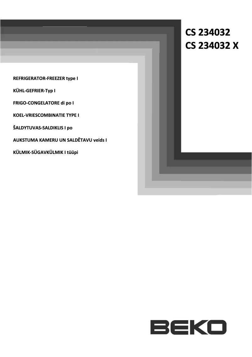 Page 1 of the manual User Manual Beko CS234032