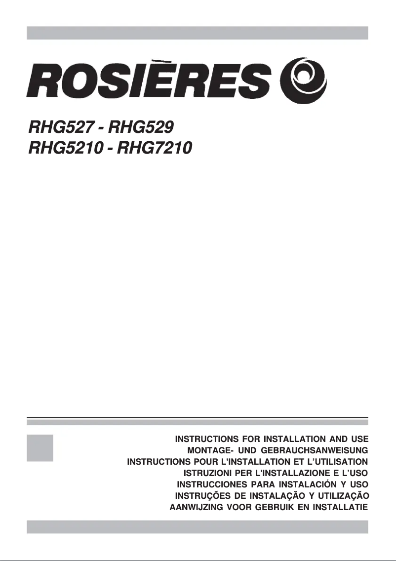 First page image of the manual for RHG7310IN
