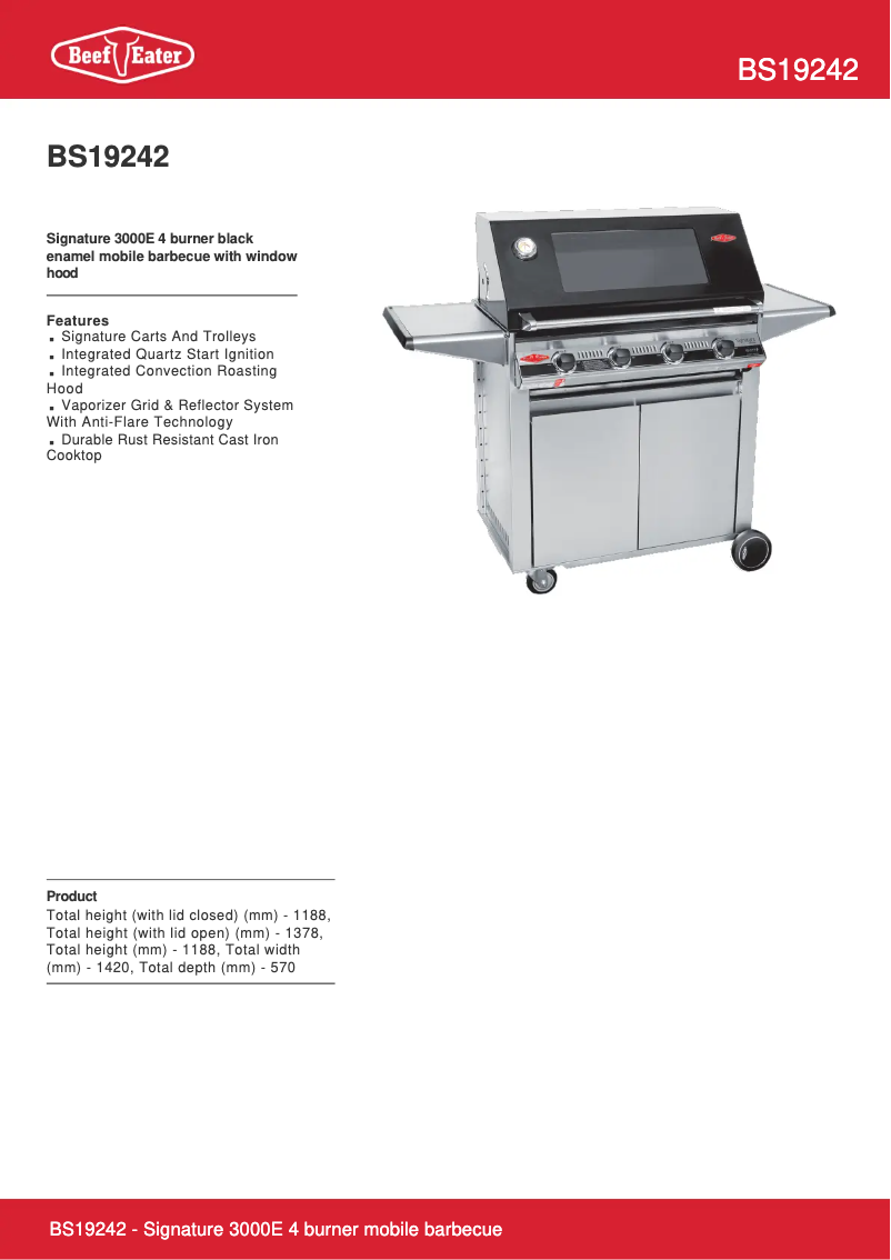 First page image of the manual for Signature BS19242