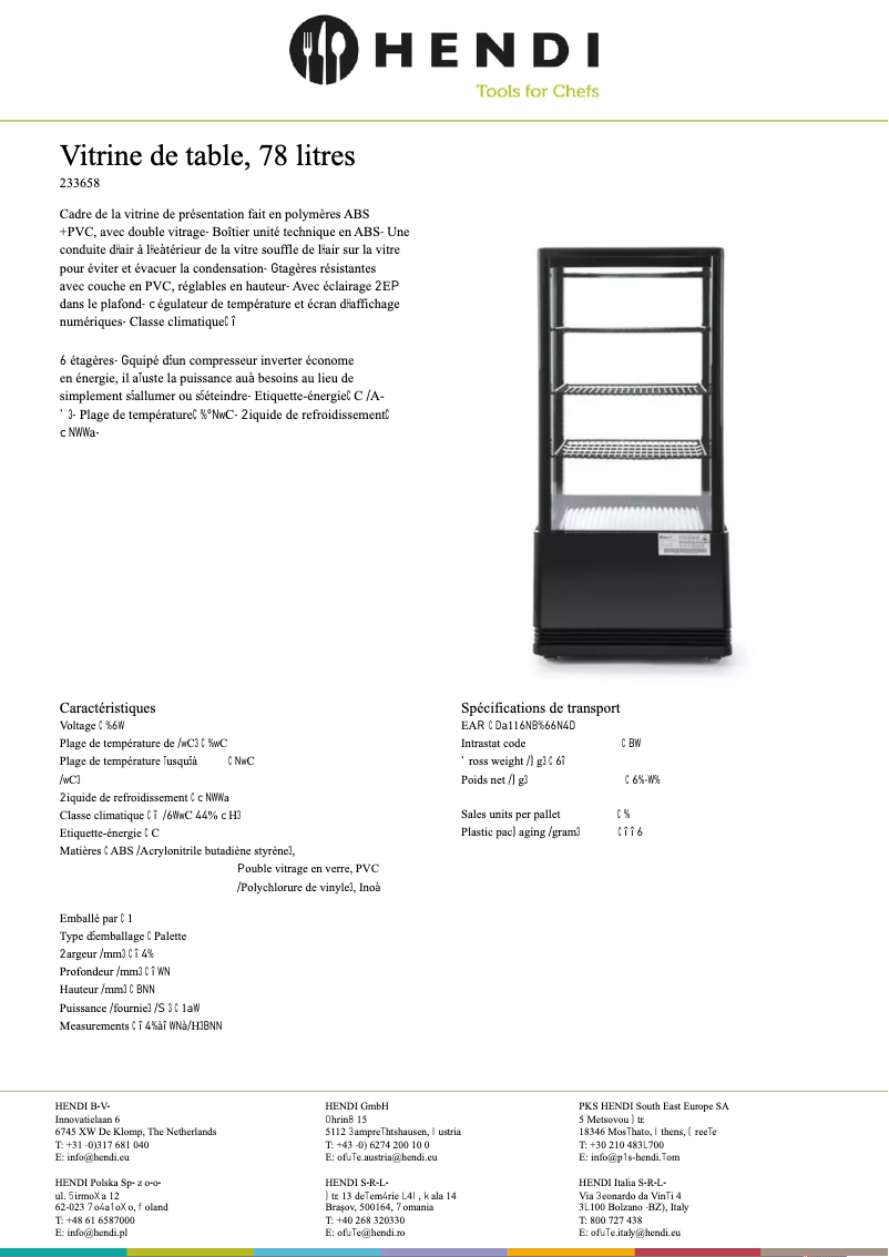 Page 1 of the manual Technical Sheet Arktic 233641