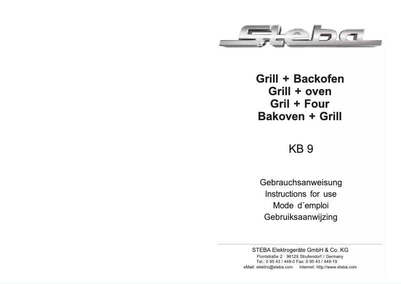 First page image of the manual for KB 9