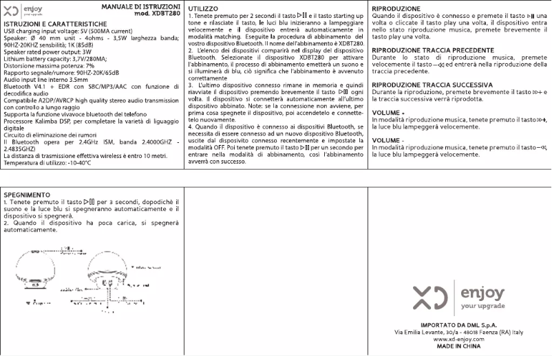 First page image of the manual for BT280