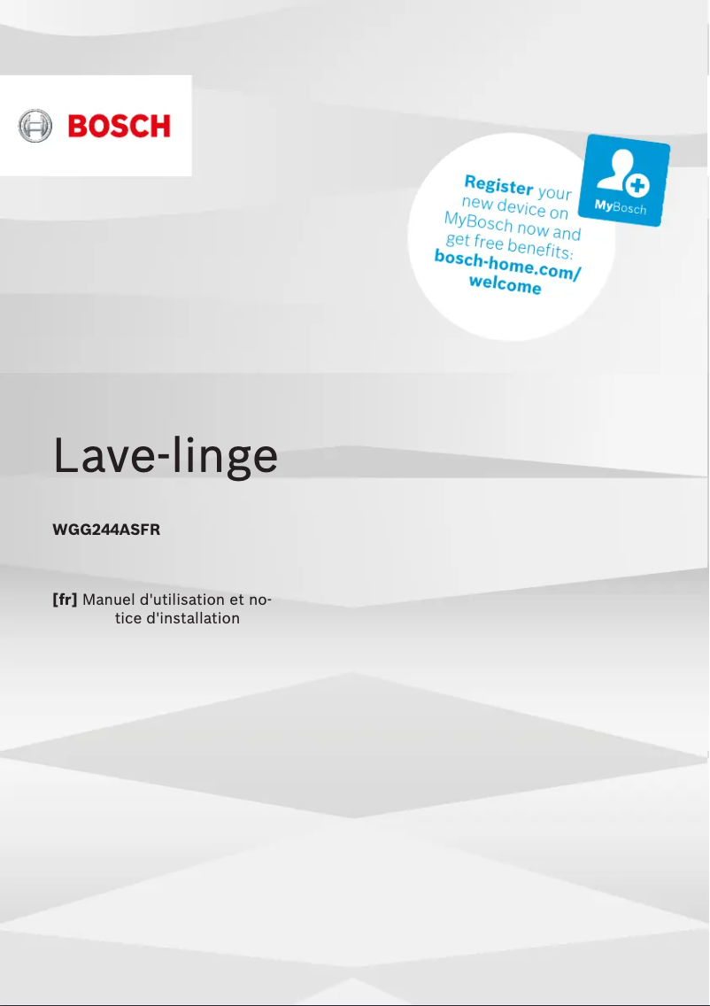 First page image of the manual for WGG244ASFR