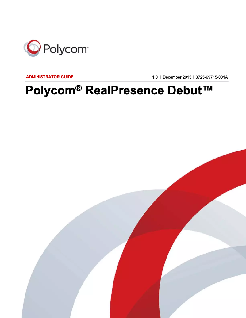 First page image of the manual for RealPresence Debut