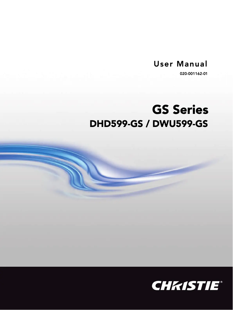 Page 1 of the manual User Manual Christie DHD599-GS