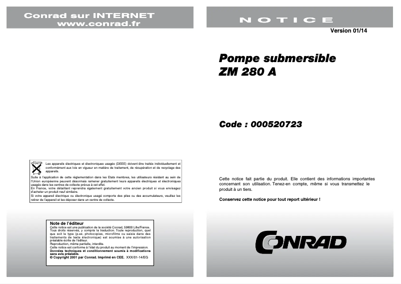 First page image of the manual for ZM 280 A