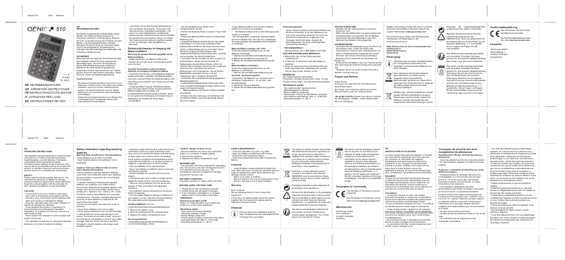 First page image of the manual for 510