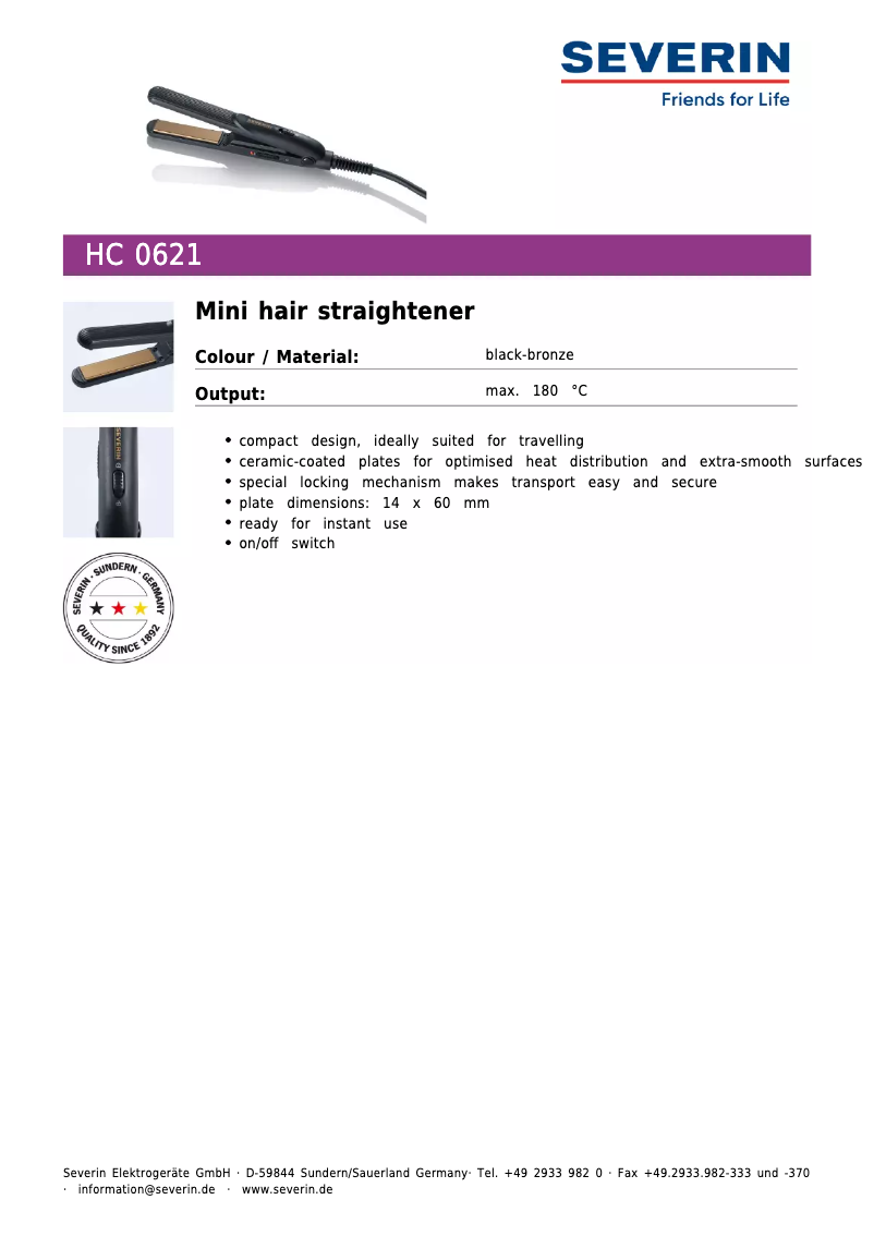 First page image of the manual for HC 0621