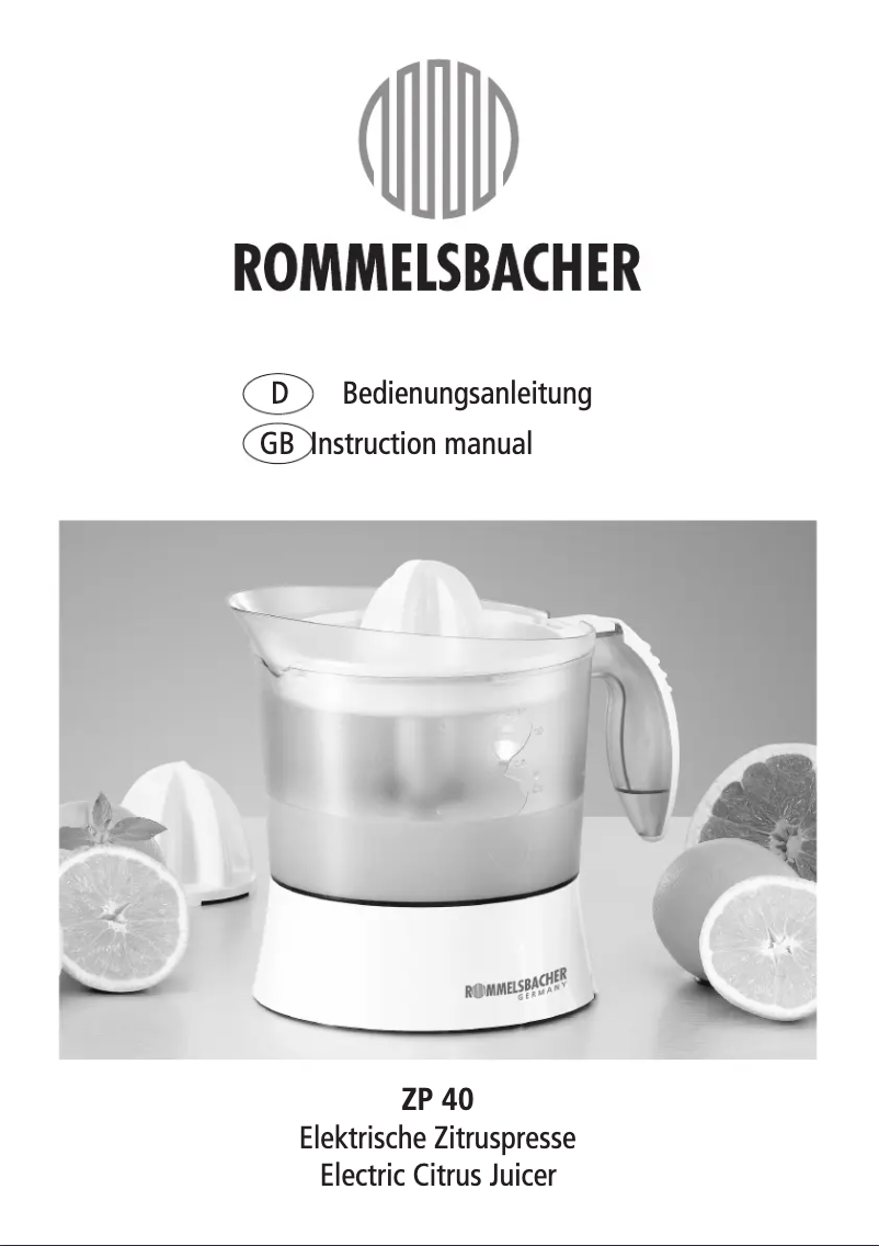 Page 1 of the manual User Manual Rommelsbacher KA0070